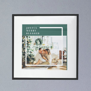 Modernes Foto   Freude gesegnet   Grün Poster