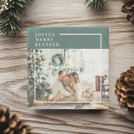 Modernes Foto | Freude gesegnet | Grün Steinuntersetzer