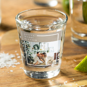 Modernes Foto Freude gesegnet Schnapsglas