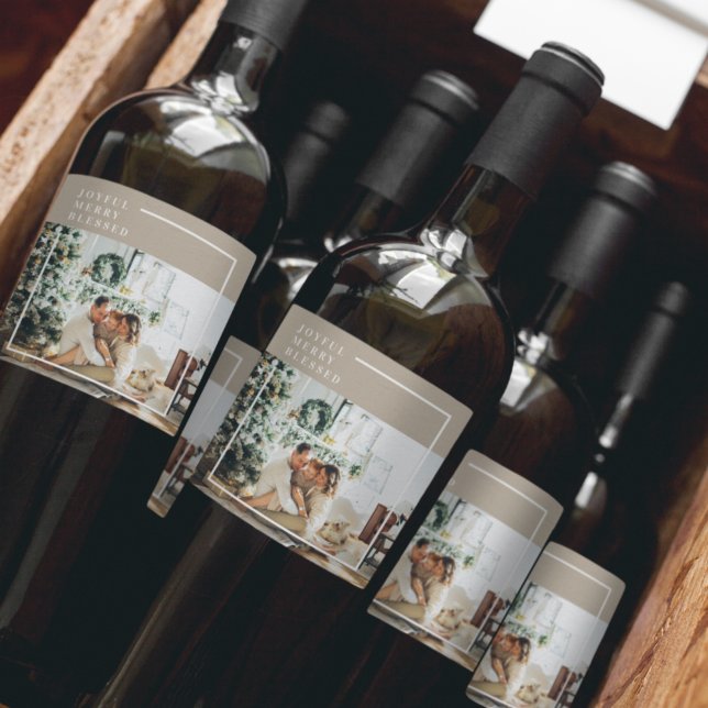 Modernes Foto | Freude gesegnet Weinetikett (Von Creator hochgeladen)