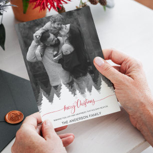 Modernes Foto Frohe Weihnachten Weihnachtsbaumen U Einladung