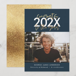 Modernes Foto für den Abschluss von Blau und Gold