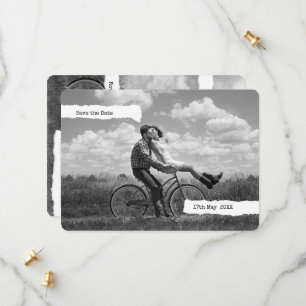 Modernes Foto für die Schreibmaschinenschrift in a Save The Date