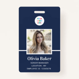 Modernes Foto für die Sicherheit von Navy Blue-Log Ausweis
