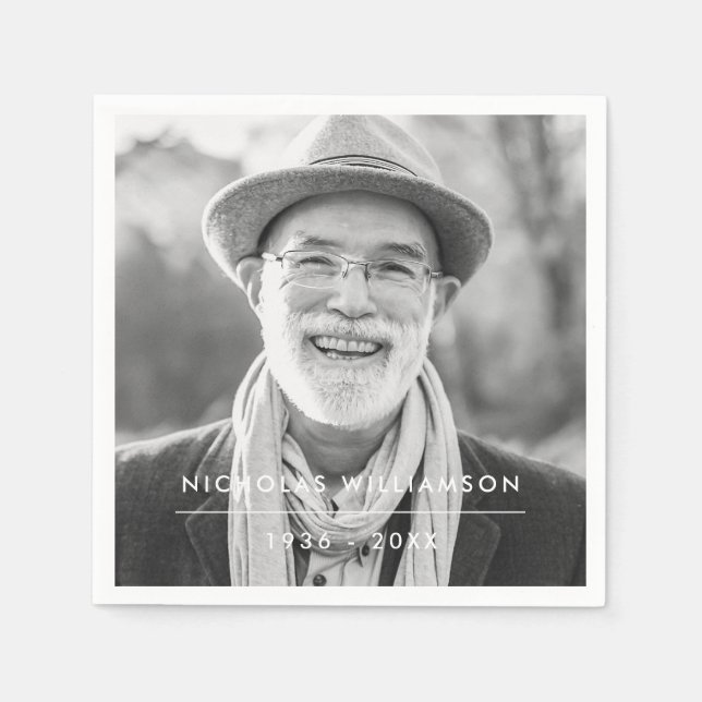 Modernes Foto für einfache Gedenkstätten Serviette (Vorderseite)