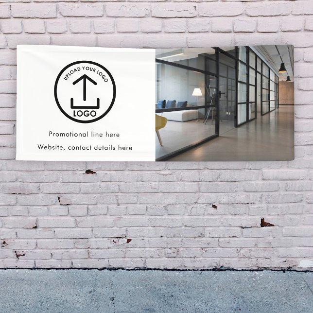 Modernes Foto für einfache Geschäftslogos Banner (Modern Simple Business Logo Photo & Text Banner)