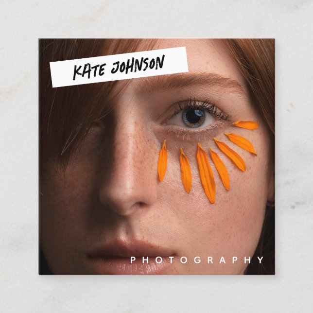 Modernes Foto für einzigartige Firmenlogos Quadratische Visitenkarte (Vorderseite)