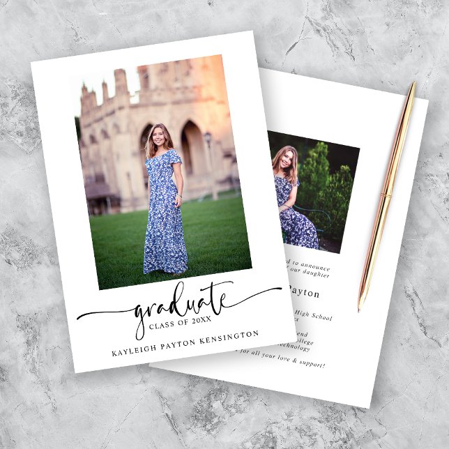 Modernes Foto für elegante Script-Abschluss Ankündigung (Von Creator hochgeladen)