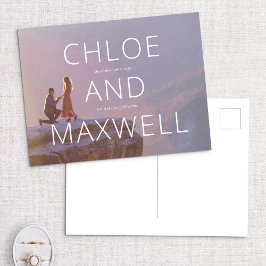 Modernes Foto für fette Namen Save the Date Postkarte