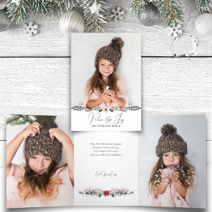 Modernes Foto für Frieden und Freude Dreifach Gefaltete Karte