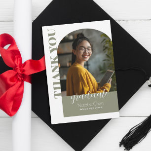 Modernes Foto für Grüne Bögen Dankeskarte