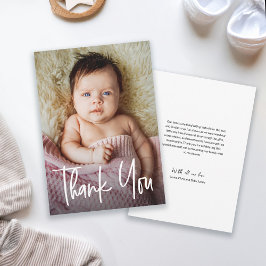 Modernes Foto für Handschriften mit individuellem  Dankeskarte