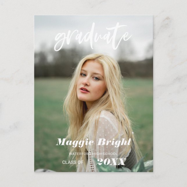 Modernes Foto für Hochschulabsolventen Postkarte (Vorderseite)