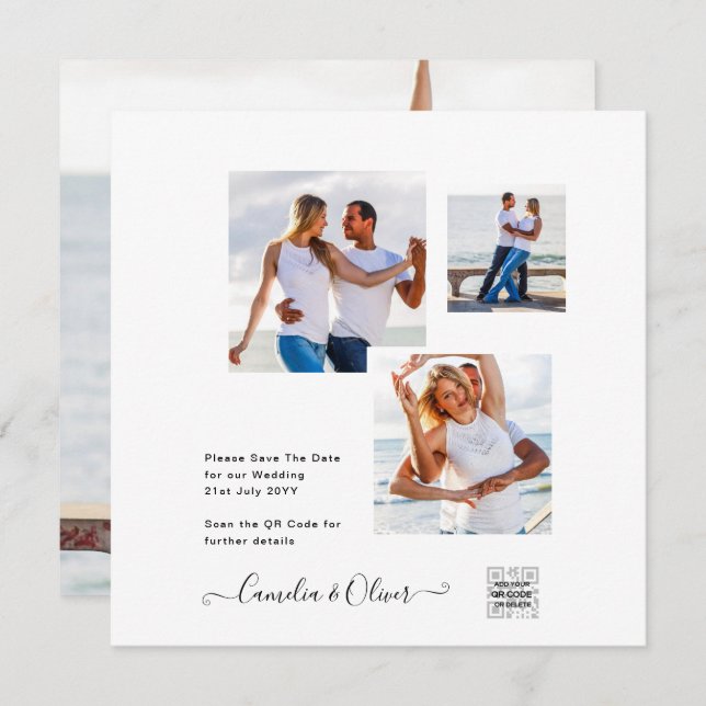 Modernes FOTO für Hochzeitsfeiern - QR (Vorne/Hinten)