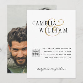 Modernes FOTO für Hochzeitsfeiern - QR Einladung