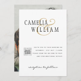 Modernes FOTO für Hochzeitsfeiern - QR Einladung