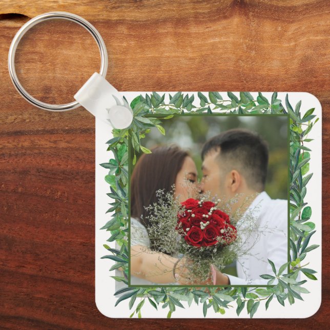 Modernes Foto für Hochzeitsfeiern Schlüsselanhänger (Vorderseite)