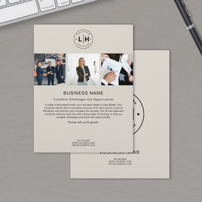 Modernes Foto für kundenspezifische Logos Corporat Flyer (Modern Custom Logo Photo Corporate Business Flyer)