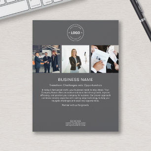 Modernes Foto für kundenspezifische Logos Graues U Flyer