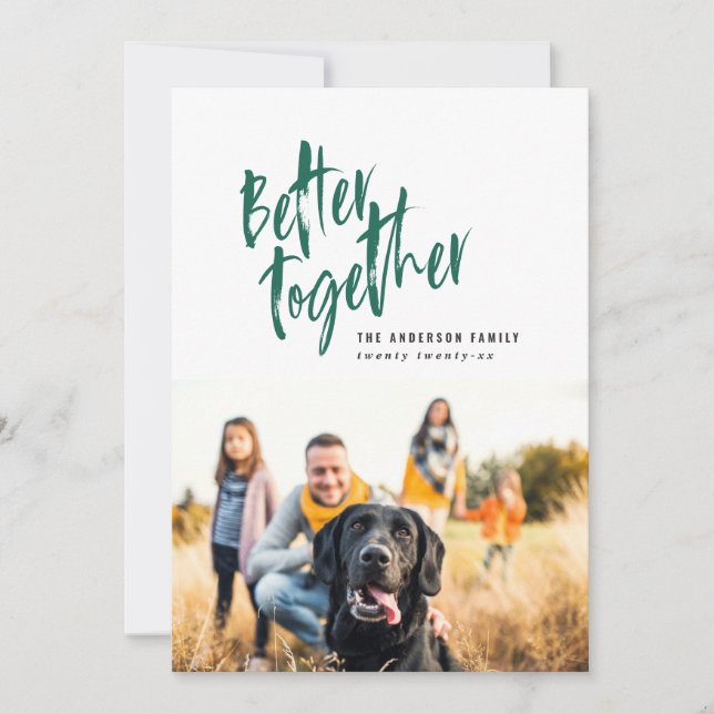 Modernes Foto für minimale Skriptreisen Feiertagskarte (Vorderseite)