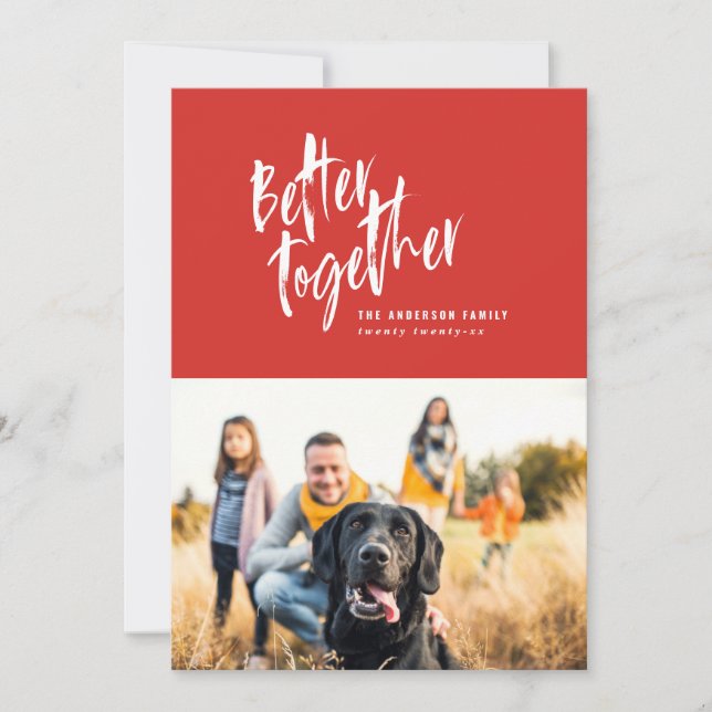 Modernes Foto für minimale Skriptreisen Feiertagskarte (Vorderseite)