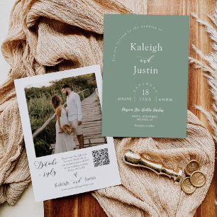 Modernes Foto für Minimalistische Hochzeiten in Gr Einladung
