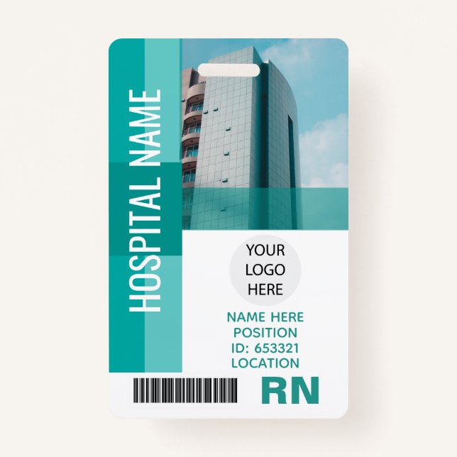 Modernes Foto für Mitarbeiter, Bar, Logo, Name-ID Ausweis (Vorderseite)