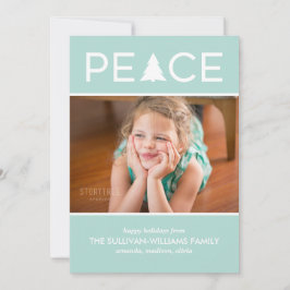 Modernes Foto für Privaturlauber Tree Mint Green Feiertagskarte