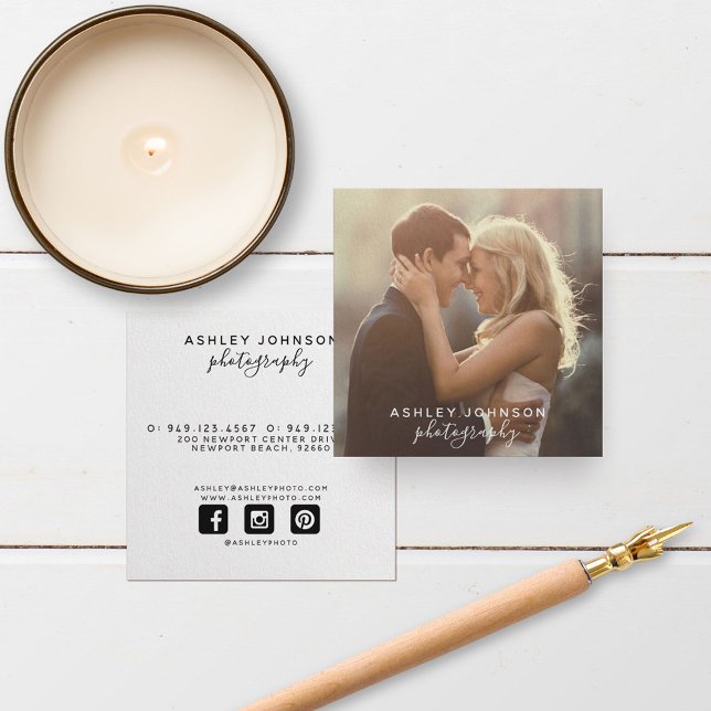 Modernes Foto für Social Media Quadratische Visitenkarte (Von Creator hochgeladen)