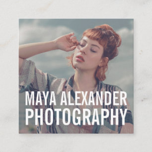 Modernes Foto für Vintage blaue Fotografie Quadratische Visitenkarte