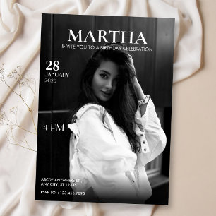 Modernes Foto - Geburtstag Einladung