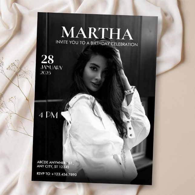 Modernes Foto - Geburtstag Einladung (Von Creator hochgeladen)