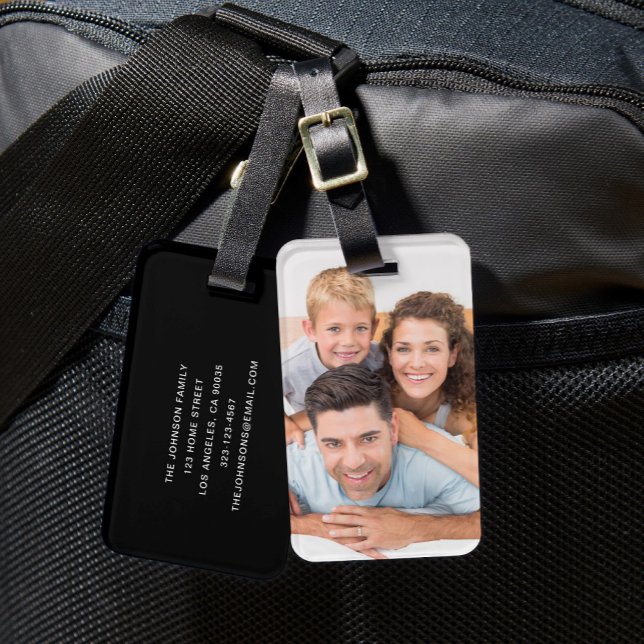 Modernes Foto Gepäckanhänger (Modern Family Photo Luggage Tag)