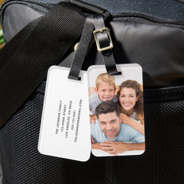 Modernes Foto Gepäckanhänger (Modern Family Photo Luggage Tag)