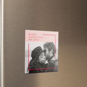 Modernes Foto Geschenk von Rot und Rosa Magnet