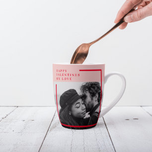 Modernes Foto Geschenk von Rot und Rosa Milchtasse
