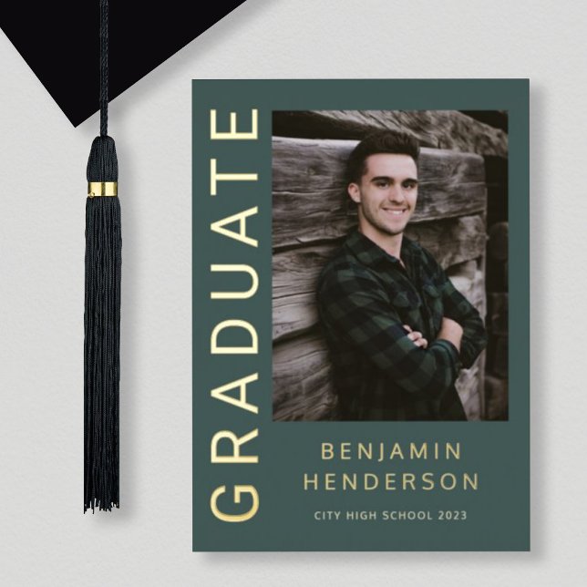 Modernes Foto Gold Foil Abschluss Ankündigung (Von Creator hochgeladen)