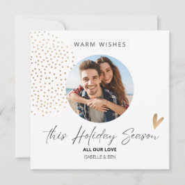 Modernes Foto Goldenes Herz Feiertagskarte