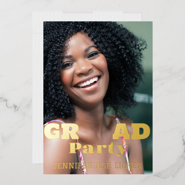 MODERNES FOTO GRAD PARTY FOLIENEINLADUNG (Briefumschlag)