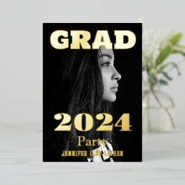 MODERNES FOTO GRAD PARTY FOLIENEINLADUNG