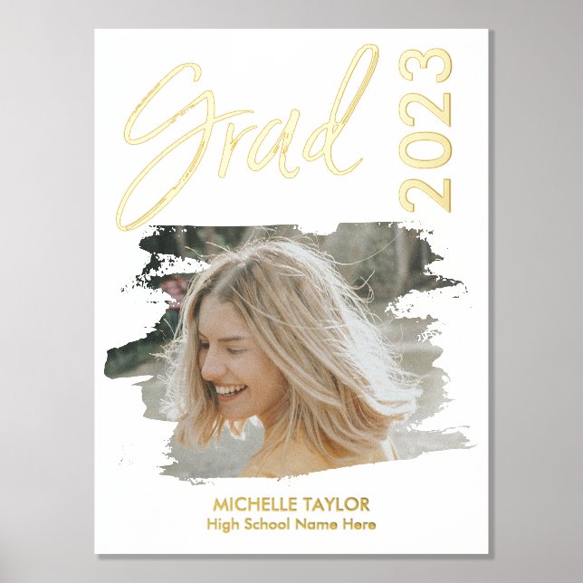 Modernes Foto Graduate High School Frame Foil Prin Foliendrucke (Vorderseite)