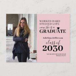 Modernes Foto Graduierte Typografie Abschluss Ankündigungspostkarte