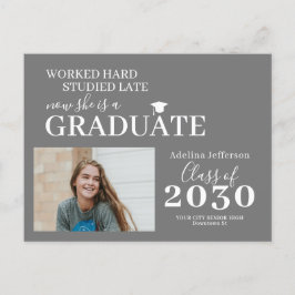 Modernes Foto Graduierte Typografie Abschluss Ankündigungspostkarte