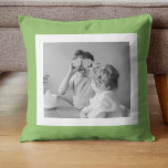 Modernes Foto Green Simple Loft Kissen<br><div class="desc">Modernes Foto Green Simple Loft</div>