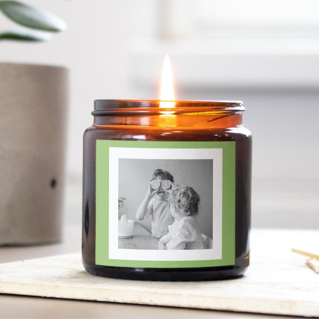 Modernes Foto Green Simple Loft Quadratischer Aufkleber (Von Creator hochgeladen)