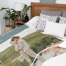 Modernes Foto Grüne Familie Liebliches Geschenk Fleecedecke