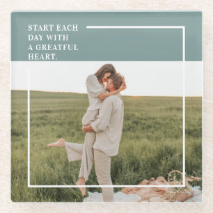 Modernes Foto Grüne Familie Liebliches Geschenk Glasuntersetzer