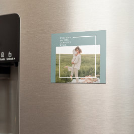 Modernes Foto Grüne Familie Liebliches Geschenk Magnet