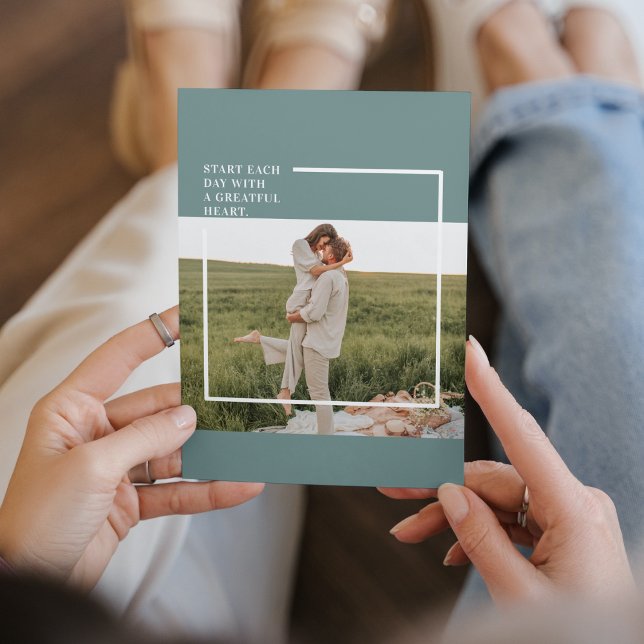 Modernes Foto Grüne Familie Liebliches Geschenk Magnetkarte (Von Creator hochgeladen)