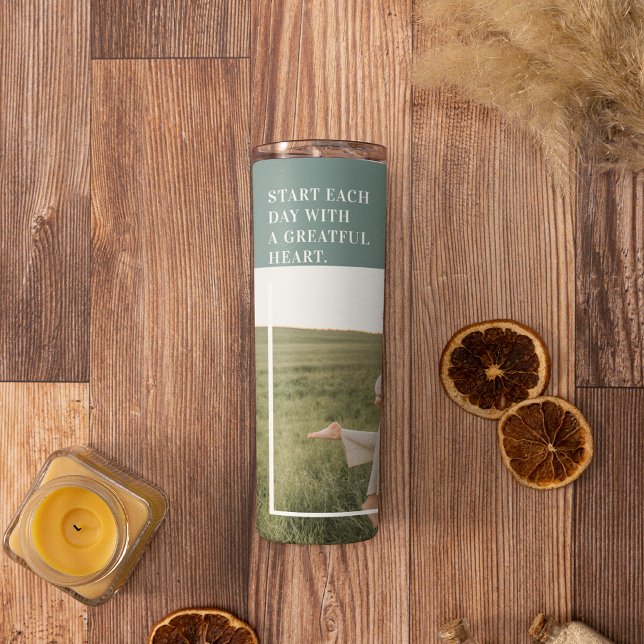 Modernes Foto Grüne Familie Liebliches Geschenk Thermosbecher (Von Creator hochgeladen)